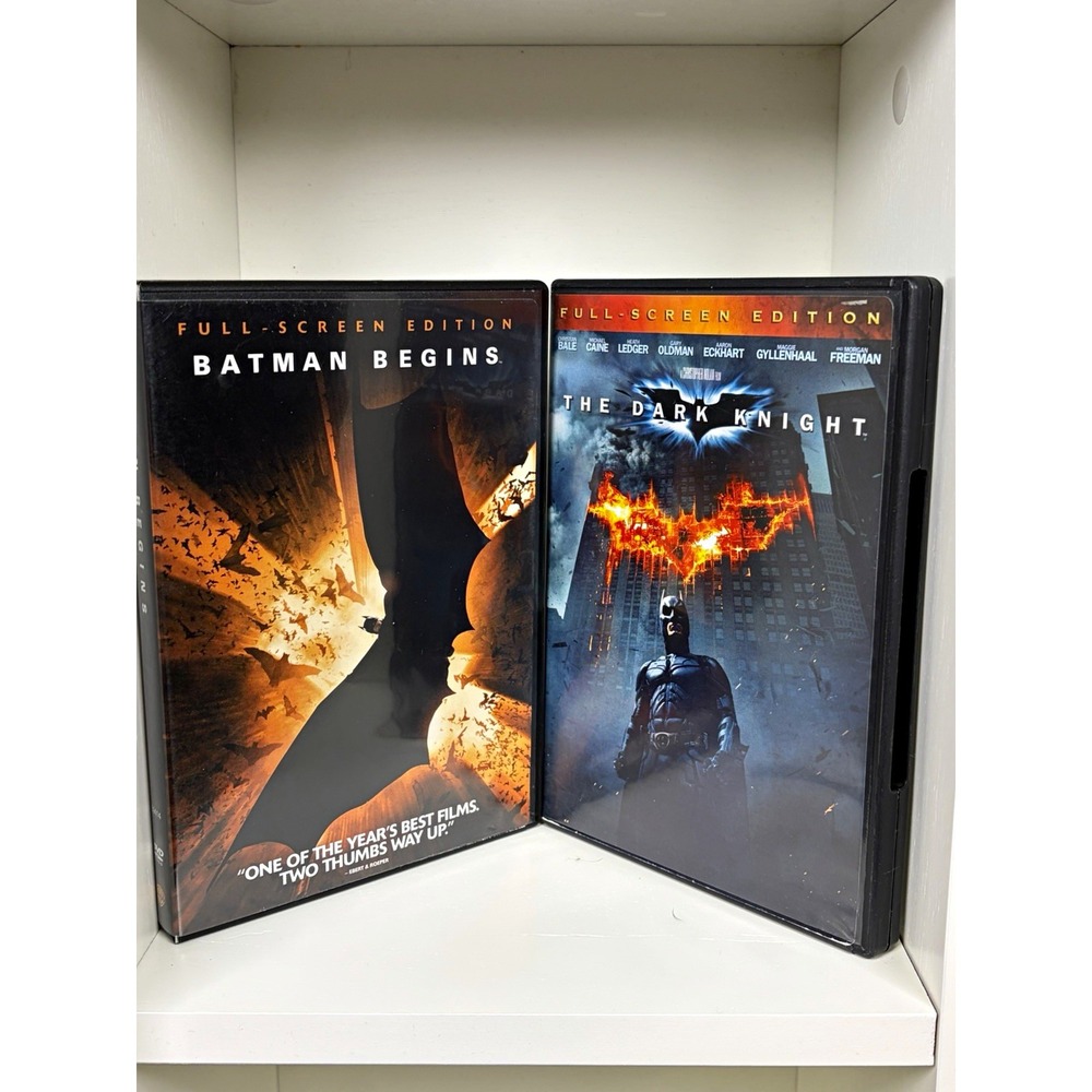 Batman Begins + The Dark Knight DVD Full Screen Christian Bale Nolan PG-13